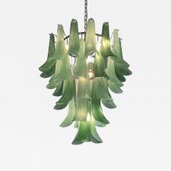Contemporary Mazzega Style Frosted Green Random Glass Chandelier - 4759307