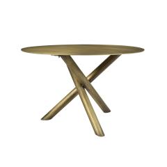 Contemporary Metal Dining Table With Brass Finish - 4664059