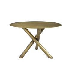 Contemporary Metal Dining Table With Brass Finish - 4718117
