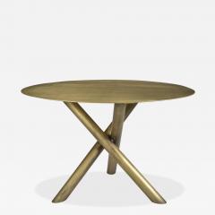Contemporary Metal Dining Table With Brass Finish - 4718189