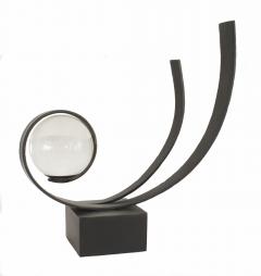 Contemporary Metal and Glass Sphere Sculpture - 4669581