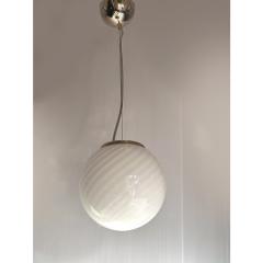 Contemporary Milky White Sphres Murano Glass Pendant Set of 3 - 4350112