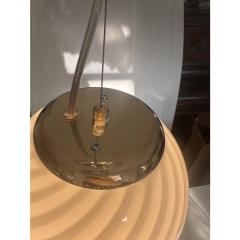 Contemporary Milky White Sphres Murano Glass Pendant Set of 3 - 4378029