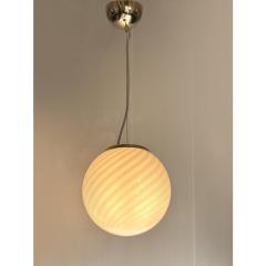 Contemporary Milky White Sphres Murano Glass Pendant Set of 3 - 4378032