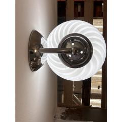 Contemporary Milky White Swirl Murano Glass Wall Sconce - 4302924