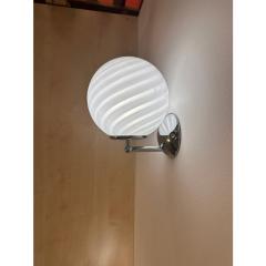 Contemporary Milky White Swirl Murano Glass Wall Sconce - 4302925