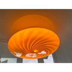 Contemporary Milky White and Beige Swirls Murano Glass Flush Mount Wall Sconce - 4302862