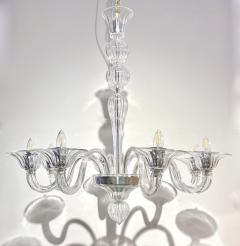 Contemporary Minimalist Italian 8 Arm Crystal Murano Glass Modern Chandelier - 2929223