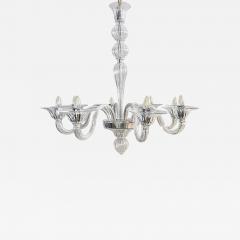 Contemporary Minimalist Italian 8 Arm Crystal Murano Glass Modern Chandelier - 2930618