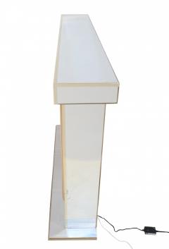 Contemporary Mirror and Gilt Metal Fireplace with Infinity Mirror Interior - 4197575