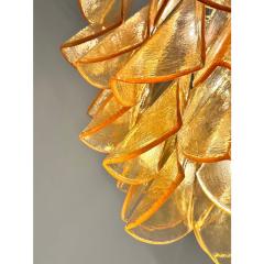 Contemporary Modern Amber Rondini Murano Glass Chandelier - 4460684