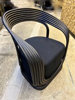 Contemporary Modern Black Bamboo Bentwood Armchair or Lounge Chair IDN 2023 - 3484221