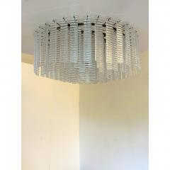 Contemporary Modern Clear Strips Listelli Murano Glass Burnish Flush Mount - 4735679