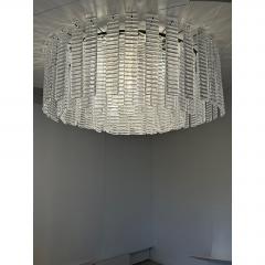 Contemporary Modern Clear Strips Listelli Murano Glass Burnish Flush Mount - 4735680