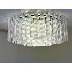 Contemporary Modern Clear Strips Listelli Murano Glass Burnish Flush Mount - 4735681