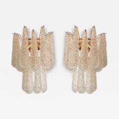 Contemporary Modern Conchiglie Murano Glass Gold Wall Sconce Set of Two - 4476510