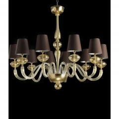 Contemporary Modern Gold Murano Glass Chandelier - 4592117
