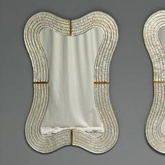 Contemporary Modern Italian Wall Mirrors Murano Glass Silver Leaf Brass - 3859729