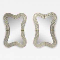 Contemporary Modern Italian Wall Mirrors Murano Glass Silver Leaf Brass - 3860474