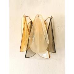 Contemporary Modern Multicolor Amber Rondini Murano Wall Sconces Set of Two - 4460638