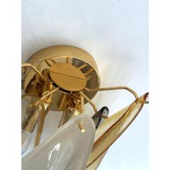 Contemporary Modern Multicolor Amber Rondini Murano Wall Sconces Set of Two - 4460639