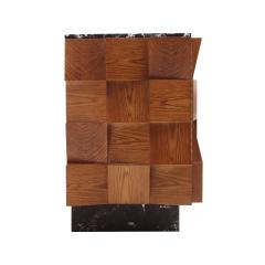 Contemporary Modern Pair of Sideboards in Wood and Burgundy Marble Top Italy - 4449294