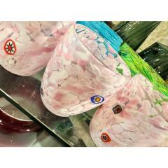 Contemporary Modern Pink Spot With Murrine Murano Glasses Set of 6 - 4445808