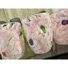 Contemporary Modern Pink Spot With Murrine Murano Glasses Set of 6 - 4445809