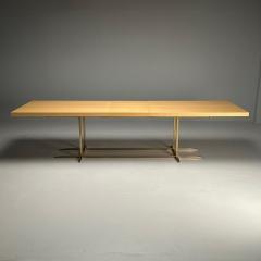 Contemporary Modern Rectangular Dining Table Ashwood Veneer Gilt Metal - 3700421