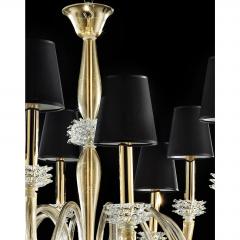 Contemporary Modern Rostrato Gold Murano Glass Chandelier - 4592356