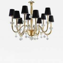 Contemporary Modern Rostrato Gold Murano Glass Chandelier - 4592759