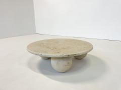 Contemporary Modern Round Travertine Coffee Table - 2992794