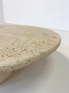 Contemporary Modern Round Travertine Coffee Table - 2992796