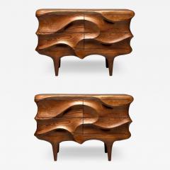 Contemporary Modern Sculptural Cabinets Stained Ash Wood 2024 - 3457851