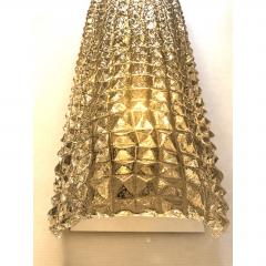 Contemporary Modern Smoked Fum Crocodile Murano Glass Wall Sconces Set of Two - 4718341