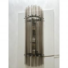 Contemporary Modern Smoked Fum Glass Pipes Wall Sconces Set of Two - 4718383