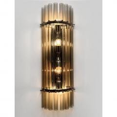Contemporary Modern Smoked Fum Glass Pipes Wall Sconces Set of Two - 4718384