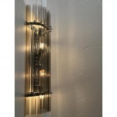 Contemporary Modern Smoked Fum Glass Pipes Wall Sconces Set of Two - 4718387