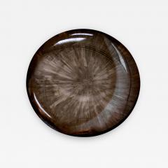 Contemporary Modern Unique Sculptural Concave Brown Glass French Mirror - 1592369