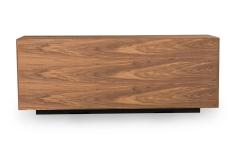 Contemporary Modern Walnut and Etched Brass 3 Door Credenza Sideboard - 4161746