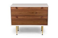 Contemporary Modern White Lustrosa Cabinet and Natural Wood 2 Drawer Dresser - 4161600