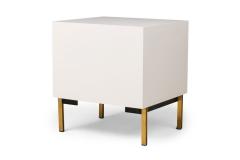 Contemporary Modern White Lustrosa Cabinet and Natural Wood 2 Drawer Nightst - 4665253