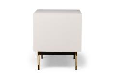 Contemporary Modern White Lustrosa Cabinet and Natural Wood 2 Drawer Nightst - 4665254