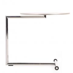 Contemporary Modernist Cantilevered Side Table with Laminate Top and Chrome Base - 4331328