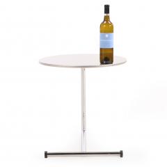 Contemporary Modernist Cantilevered Side Table with Laminate Top and Chrome Base - 4331330