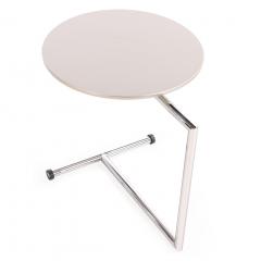 Contemporary Modernist Cantilevered Side Table with Laminate Top and Chrome Base - 4331332