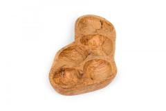 Contemporary Modernist Olive Wood Multi Compartment Tray - 4675132