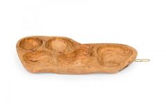Contemporary Modernist Olive Wood Multi Compartment Tray - 4675133