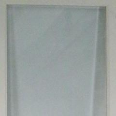 Contemporary Monumental Three Fold White Wood and Glass Screen Room Divider - 2794059