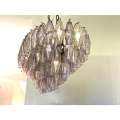 Contemporary Multicolored Oval Poliedri Murano Glass Burnish Chandelier - 4445939